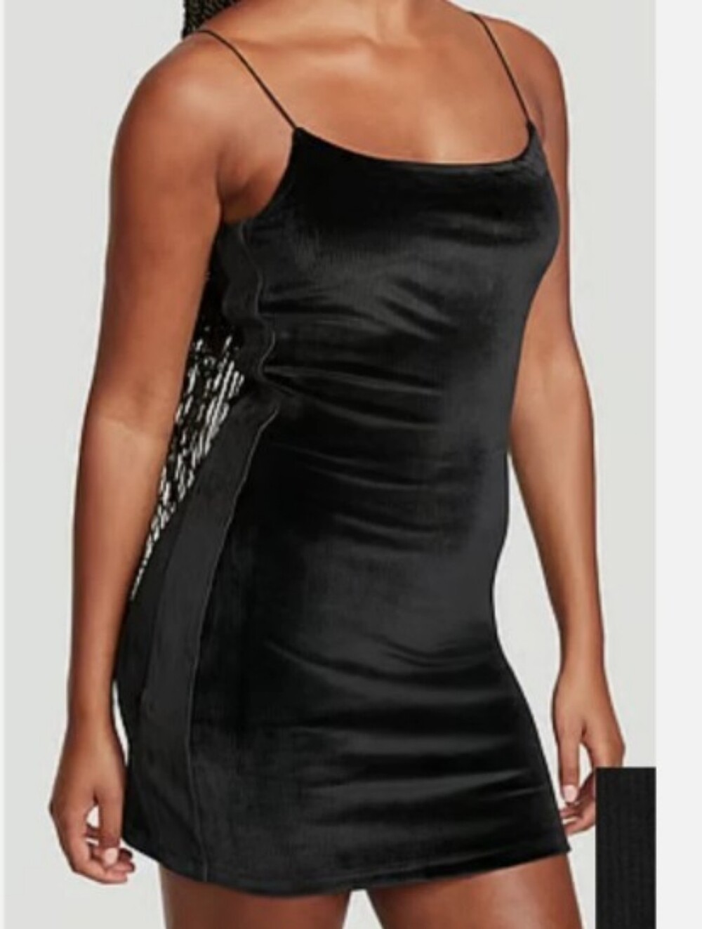 New Vs Black Velvet Mini Bodycon Dress